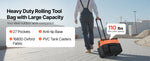 Amocart 110 lbs Rolling Tool Bag 27 Pockets Roller Tool Bag on Wheels with Adjustable Telescoping Handle for Construction Tools