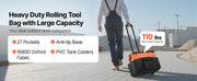 Charger l'image dans la visionneuse de galerie, SucceBuy 110 lbs Rolling Tool Bag 27 Pockets Roller Tool Bag on Wheels with Adjustable Telescoping Handle for Construction Tools
