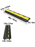 Amocart Cable Protector Ramp Wire Cable Cover Cord Guard 2 Channels Rubber + PVC 11000LBS Speed Bump Parking Driveway Traffic
