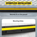 Amocart Modular Rubber Speed Bump 1 Channel Driveway Cable Protector Ramp Wire Cover Cord Guard for Parking Lot Warehouses Use