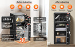 Amocart Single Door 4.0 cu.ft Safe Box w/ Key Lock Password & Fingerprint Safe Lock Box with Fireproof Bag Key Rack & LED Light