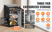 Load image into Gallery viewer, Amocart Single Door 4.0 cu.ft Safe Box w/ Key Lock Password &amp; Fingerprint Safe Lock Box with Fireproof Bag Key Rack &amp; LED Light
