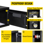 Amocart Fingerprint Locks Safe Deposit Box 0.8/2.1 Cubic Feet Digital Electronic Secret Hidden Piggy Bank for Money Guns File