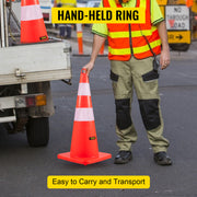 Charger l'image dans la visionneuse de galerie, Amocart Tools Safety Cones 12"x28" High Visibility PVC Orange Traffic Cones with Heavy-Duty Base Used for Traffic Road Control
