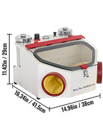 Amocart Dental Lab Sandblaster Equipment 2 Pen+2 Tanks with LED Light Large View Window Foot Pedal Control for Removing Oxides