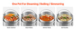Amocart 60/80/100Qt Seafood Boiling Kit with Strainer Cooking Set for Crab Crawfish Boiling Aluminum Stockpot with Steamer Rack