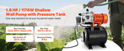 Load image into Gallery viewer, Amocart 1HP/1.6 HP Shallow Well Pump with Pressure Tank 120V Stainless 5-Gal Tank 20/40 PSI Pressure Switch for Home Garden
