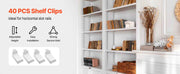 Charger l'image dans la visionneuse de galerie, Amocart 40PCS Shelf Clips Adjustable Steel Pilaster Shelf Clips Compatible with Wardrobes Cabinets for Metal Wood Glass Shelves

