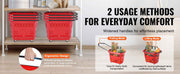 Bild in Galerie-Viewer laden, SucceBuy 6PCS Shopping Baskets 39L Rolling Shopping Carts with Handles &amp; Wheels Portable  for Supermarkets Retail Stores Grocery

