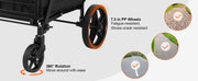 Charger l'image dans la visionneuse de galerie, Amocart Folding Shopping Cart w/ Removable Waterproof Liner 106/330LBS Large Capacity 360° Swivel Wheels Dense Metal Mesh Base
