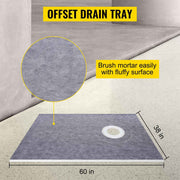 Load image into Gallery viewer, Amocart Waterproofing Shower Kit 38''x60'' Shower Kit Tray With Offset Drain PVC Or ABS 4" Stainless Steel Grate 2 Cuttable
