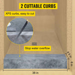 Amocart Waterproofing Shower Kit 38''x60'' Shower Kit Tray With Offset Drain PVC Or ABS 4" Stainless Steel Grate 2 Cuttable