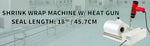 Amocart 12/18/24in Shrink Wrap Sealer Laminating Machine W/ Heat Gun 1800W Film Available Roll For PVC POF Film Books Toys Food