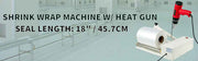 Bild in Galerie-Viewer laden, SucceBuy 12/18/24in Shrink Wrap Sealer Laminating Machine W/ Heat Gun 1800W Film Available Roll For PVC POF Film Books Toys Food
