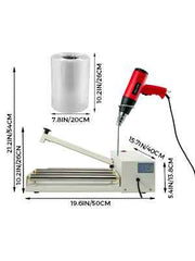 Charger l'image dans la visionneuse de galerie, Amocart 12/18/24in Shrink Wrap Sealer Laminating Machine W/ Heat Gun 1800W Film Available Roll For PVC POF Film Books Toys Food

