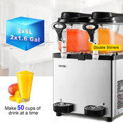 Charger l'image dans la visionneuse de galerie, Amocart 2x6L Commercial Beverage Slush Machine Frozen Drink Juice Dispenser Ice-Cool Smoothie Maker Equipment for Restaurant
