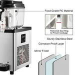 Amocart 2x6L Commercial Beverage Slush Machine Frozen Drink Juice Dispenser Ice-Cool Smoothie Maker Equipment for Restaurant