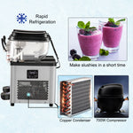 Amocart 2x6L Commercial Beverage Slush Machine Frozen Drink Juice Dispenser Ice-Cool Smoothie Maker Equipment for Restaurant