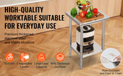 Load image into Gallery viewer, Amocart Stainless Steel Table for Prep &amp; Work Metal Commercial Kitchen Heavy Duty Table with Adjustable Under Shelf and Foot
