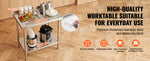 Amocart Stainless Steel Work Table Commercial Heavy Duty Food Prep Worktable with Adjustable Height for Restaurant Home