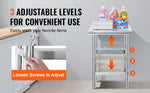 Amocart Stainless Steel Table for Prep & Work Metal Commercial Kitchen Heavy Duty Table with Adjustable Under Shelf and Foot