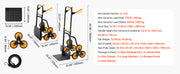 Bild in Galerie-Viewer laden, Amocart 440/770 lbs Folding Hand Truck Dolly with 6 Wheels &amp; 2 Elastic Ropes Stair Climbing Cart for Shopping Moving Warehouse

