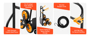 Bild in Galerie-Viewer laden, Amocart 440/770 lbs Folding Hand Truck Dolly with 6 Wheels &amp; 2 Elastic Ropes Stair Climbing Cart for Shopping Moving Warehouse
