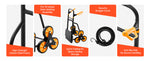 Amocart 440/770 lbs Stair Climbing Cart Folding Trolley Cart with Telescoping Handle 6 Wheels 2 Bungee Cords for Home Groceries