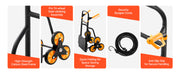 Charger l'image dans la visionneuse de galerie, Amocart 440/770 lbs Stair Climbing Cart Folding Trolley Cart with Telescoping Handle 6 Wheels 2 Bungee Cords for Home Groceries
