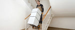 Amocart 440/770 lbs Stair Climbing Cart Folding Trolley Cart with Telescoping Handle 6 Wheels 2 Bungee Cords for Home Groceries