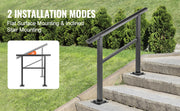 Charger l'image dans la visionneuse de galerie, SucceBuy Main Courante d'Extérieur 165LBS Charge Aluminium 36 x 35" Main Courante d'Escalier Extérieur Main Courante Adaptée pour 2-3 Marches avec Vis K pour Maison
