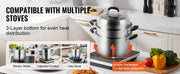 Load image into Gallery viewer, Amocart Steamer Pot 11in/28cm, 3 Tier Steamer Pot for Cooking with 8.5QT Stock Pot, 304 Stainless Steel Food Steamer Cookware
