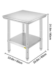 Bild in Galerie-Viewer laden, Amocart Stainless Steel Kitchen Work Bench Commercial Catering Table Worktable w/Undershelf 330LBS 286LBS for Restaurant Garage

