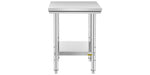 Amocart Stainless Steel Kitchen Work Bench Commercial Catering Table Worktable w/Undershelf 330LBS 286LBS for Restaurant Garage