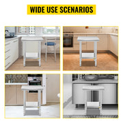 Load image into Gallery viewer, SucceBuy Stainless Steel Kitchen Work Bench Commercial Catering Table Worktable w/Undershelf 330LBS 286LBS for Restaurant Garage
