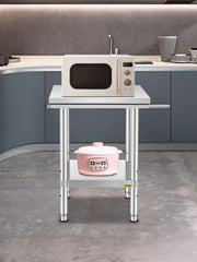 Bild in Galerie-Viewer laden, Amocart Stainless Steel Kitchen Work Bench Commercial Catering Table Worktable w/Undershelf 330LBS 286LBS for Restaurant Garage
