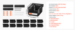 Amocart Wall Mounted Storage Bins 12 Plastic Bins & 3 Metal Rails Hanging Stackable Garage Workshop Nails Tools Organizer Box