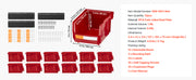 Bild in Galerie-Viewer laden, Amocart Wall Mounted Storage Bins 12 Plastic Bins &amp; 3 Metal Rails Hanging Stackable Garage Workshop Nails Tools Organizer Box
