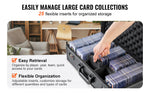 Amocart Graded Card Storage Box 4 Slots or 5Slots with Key Lock or Coded Lock Foam Dividers for 96/108/120/162 PSA Graded Cards