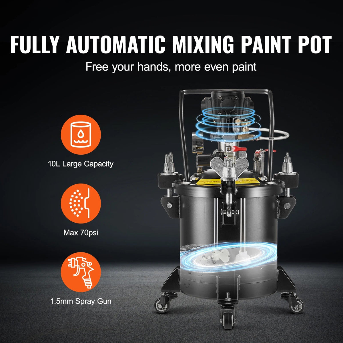 SucceBuy 10L/15L/20L/30L Spray Paint Pressure Pot Stirring Pot Tank Adjustale Pressure Pressure Pot Paint Tank Spray Gun - AMOCARTSucceBuy 10L/15L/20L/30L Spray Paint Pressure Pot Stirring Pot Tank Adjustale Pressure Pressure Pot Paint Tank Spray Gun