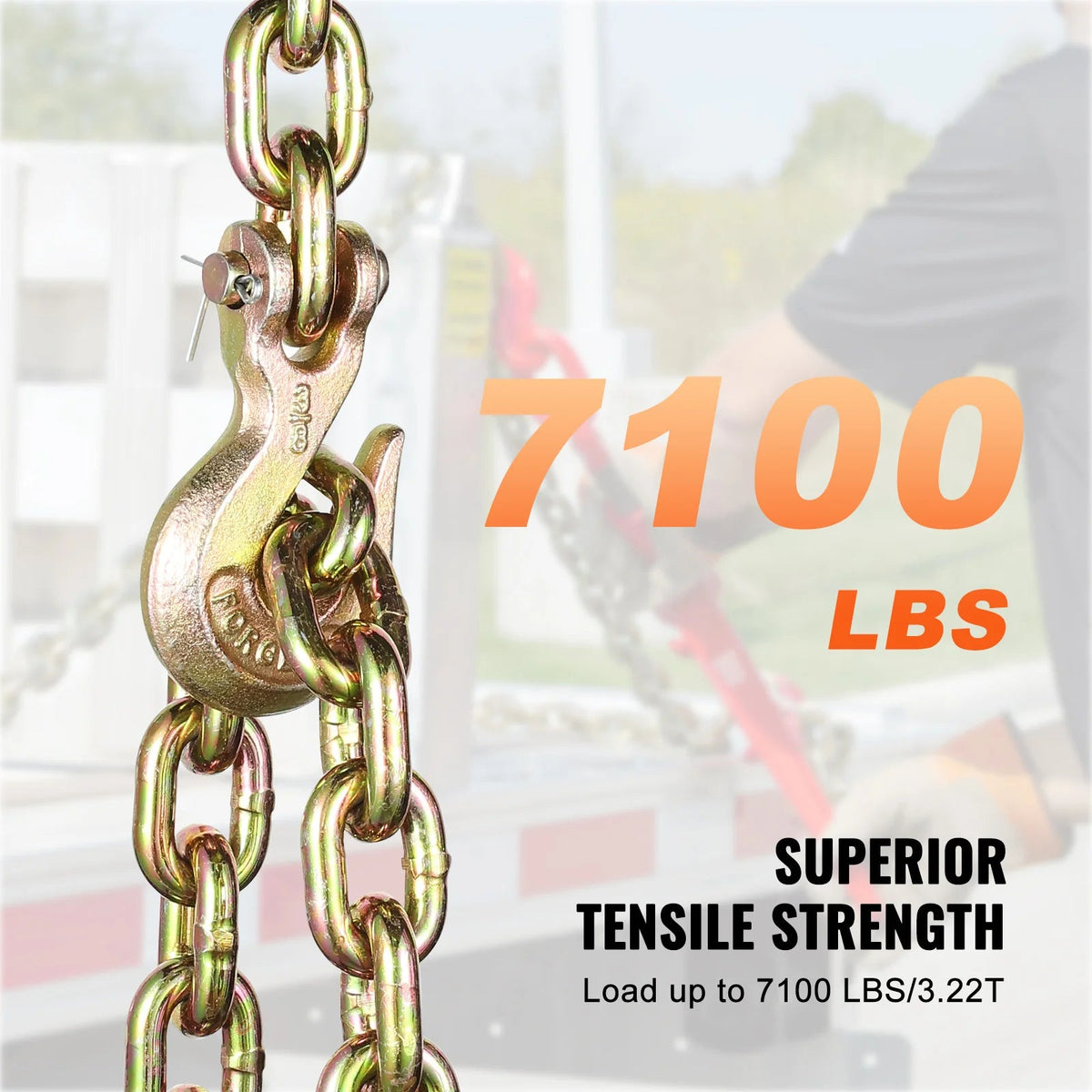 SucceBuy 2-Pack G80 Transport Binder Chain 3/8"5/16" Tow Chain with Clevis Hooks Logging Chain for Towing Truck Tie Down Binding - AMOCARTSucceBuy 2-Pack G80 Transport Binder Chain 3/8"5/16" Tow Chain with Clevis Hooks Logging Chain for Towing Truck Tie Down Binding