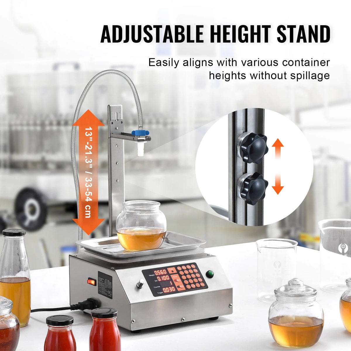 SucceBuy 30-15000g Liquid Filling Machine Automatic Bottle Water Filler with Diaphragm Pump Digital Control for Wine Beverage - AMOCARTSucceBuy 30-15000g Liquid Filling Machine Automatic Bottle Water Filler with Diaphragm Pump Digital Control for Wine Beverage