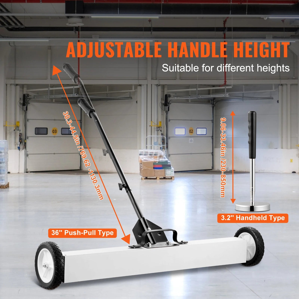 SucceBuy 36-Inch Magnetic Sweeper with Wheels 55 lbs Capacity Telescoping Magnetic Pickup Tool Adjustable for Workshop Garage - AMOCARTSucceBuy 36-Inch Magnetic Sweeper with Wheels 55 lbs Capacity Telescoping Magnetic Pickup Tool Adjustable for Workshop Garage