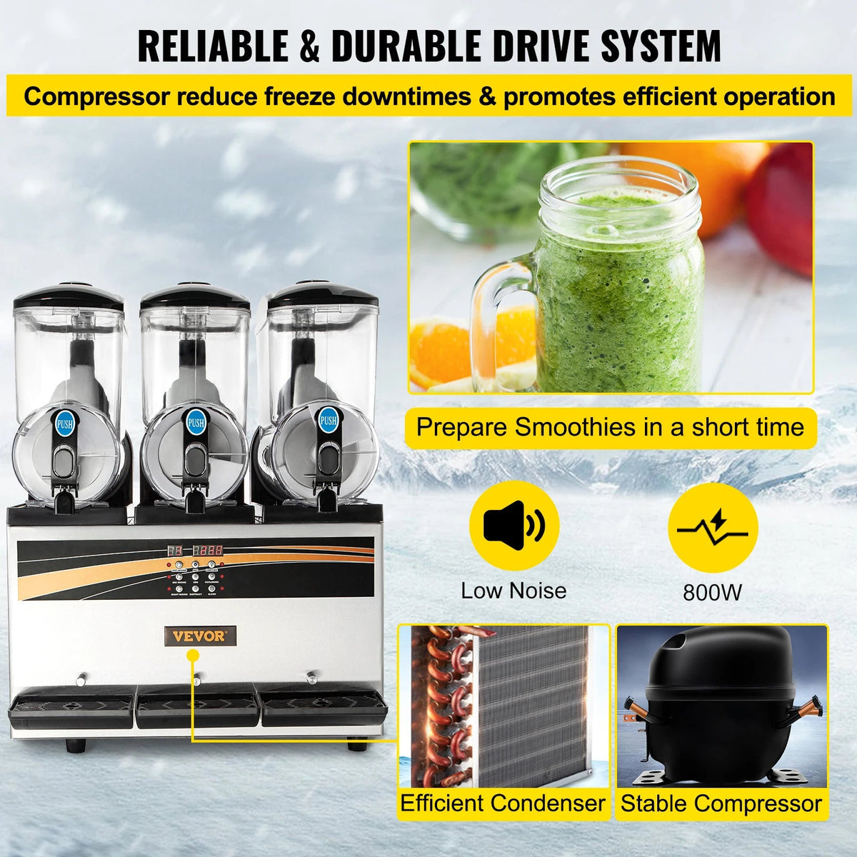SucceBuy 45L Commercial CoSlushy Machine Intelligent LED Control Panel Drink Dispenser Juicer Beverage Granizing Smoothie Maker - AMOCARTSucceBuy 45L Commercial CoSlushy Machine Intelligent LED Control Panel Drink Dispenser Juicer Beverage Granizing Smoothie Maker