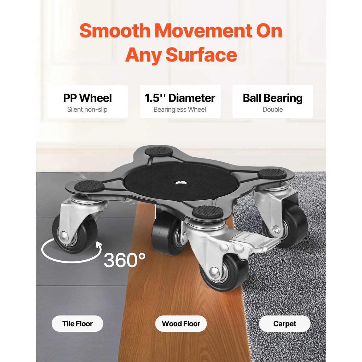SucceBuy 4pcs Furniture Dolly Movers with Carbon Steel Panel Fridge Sofa Lift Slider Tool Set for Home Appliance Washing Machine - AMOCARTSucceBuy 4pcs Furniture Dolly Movers with Carbon Steel Panel Fridge Sofa Lift Slider Tool Set for Home Appliance Washing Machine