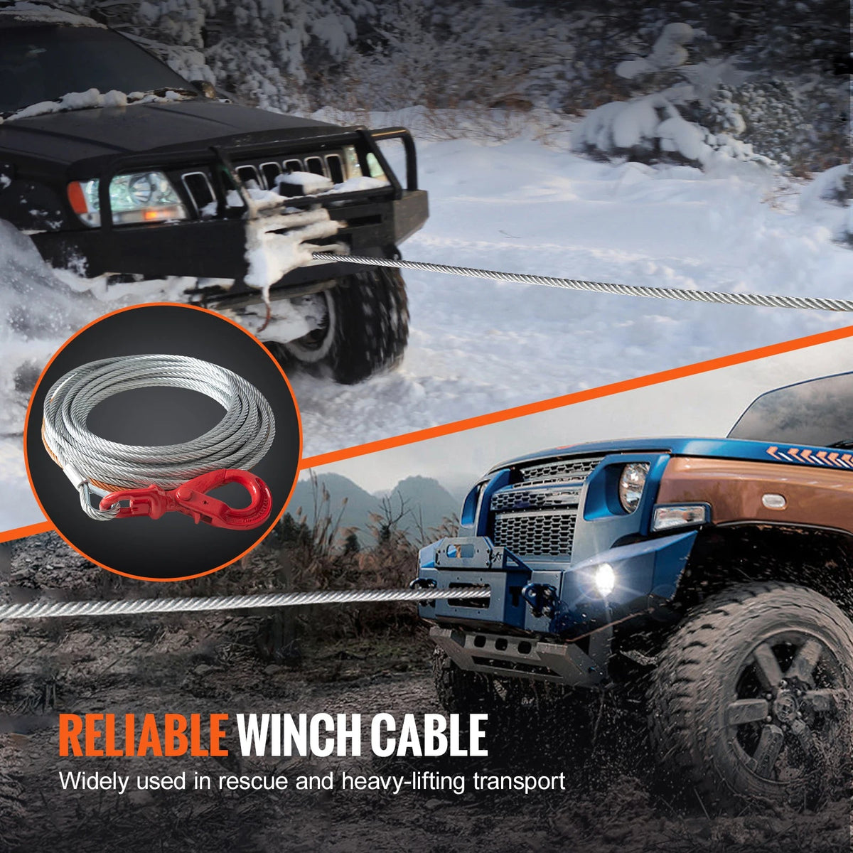SucceBuy 50/75/100ft Galvanized Steel Winch Cable 3/8in Breaking Strength Wire Winch Rope for SUV Large Off-Road Vehicle - AMOCARTSucceBuy 50/75/100ft Galvanized Steel Winch Cable 3/8in Breaking Strength Wire Winch Rope for SUV Large Off-Road Vehicle