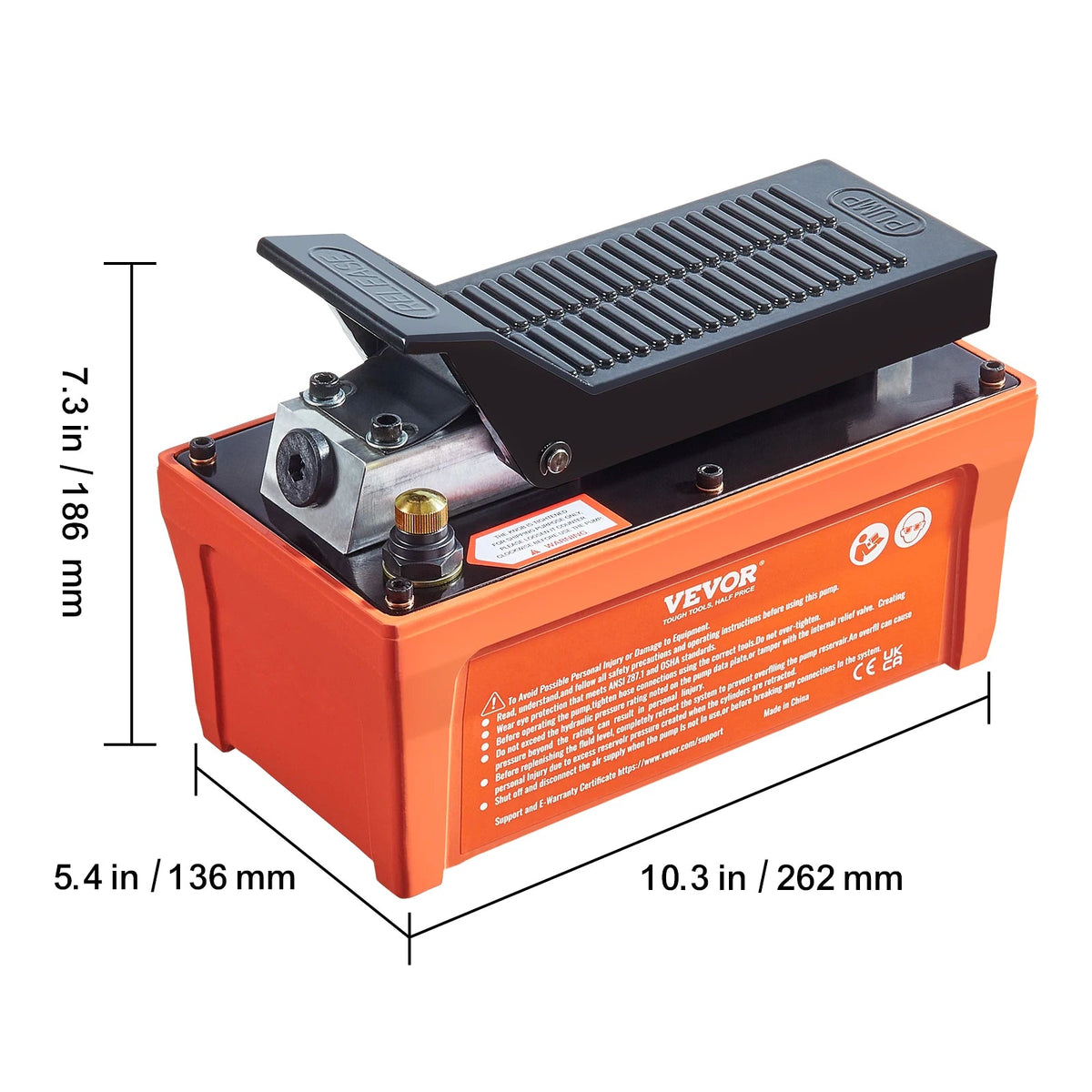 SucceBuy Air Hydraulic Pump 10,000 PSI 1/2 Gal Reservoir Foot Actuated Air Treadle for Auto Body Frame Machines and Pulling Post - AMOCARTSucceBuy Air Hydraulic Pump 10,000 PSI 1/2 Gal Reservoir Foot Actuated Air Treadle for Auto Body Frame Machines and Pulling Post