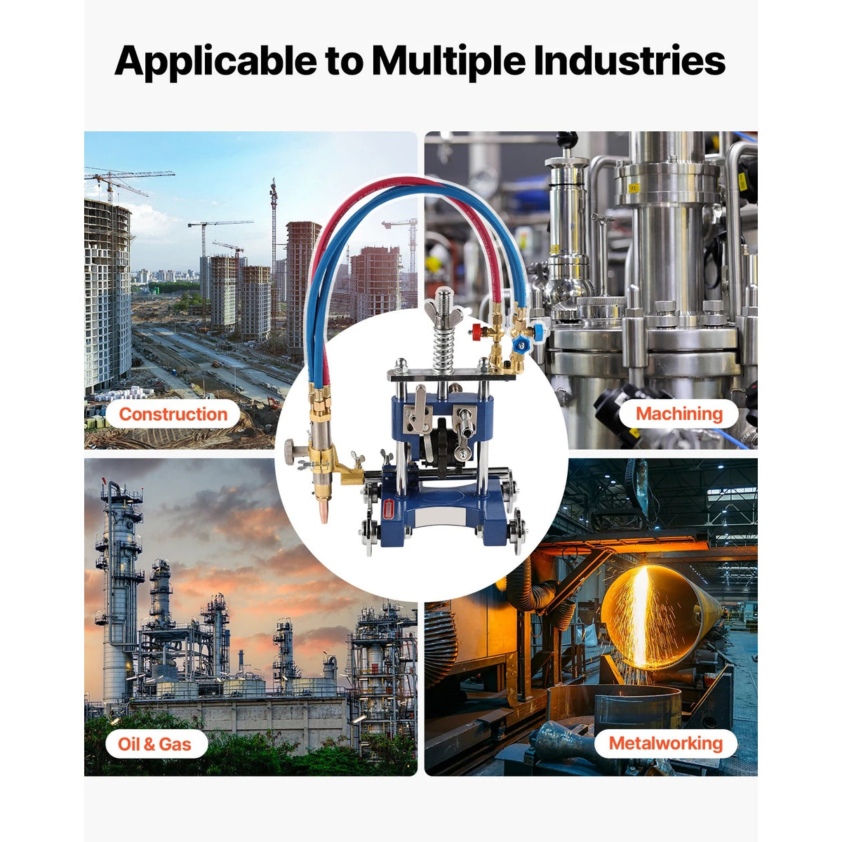 SucceBuy CG2-11Y Manual Pipe Cutting Machine 0.2"-2" Thick Pipe Beveling Machine w/ 82in Chain Portable Torch Beveling GasCutter - AMOCARTSucceBuy CG2-11Y Manual Pipe Cutting Machine 0.2"-2" Thick Pipe Beveling Machine w/ 82in Chain Portable Torch Beveling GasCutter