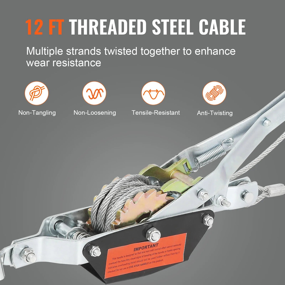 SucceBuy Come Along Winch 2/4/5 Ton Pulling Capacity Heavy Duty Ratchet Automotive Hoist Power Cable Puller for Vehicle Rescue - AMOCARTSucceBuy Come Along Winch 2/4/5 Ton Pulling Capacity Heavy Duty Ratchet Automotive Hoist Power Cable Puller for Vehicle Rescue