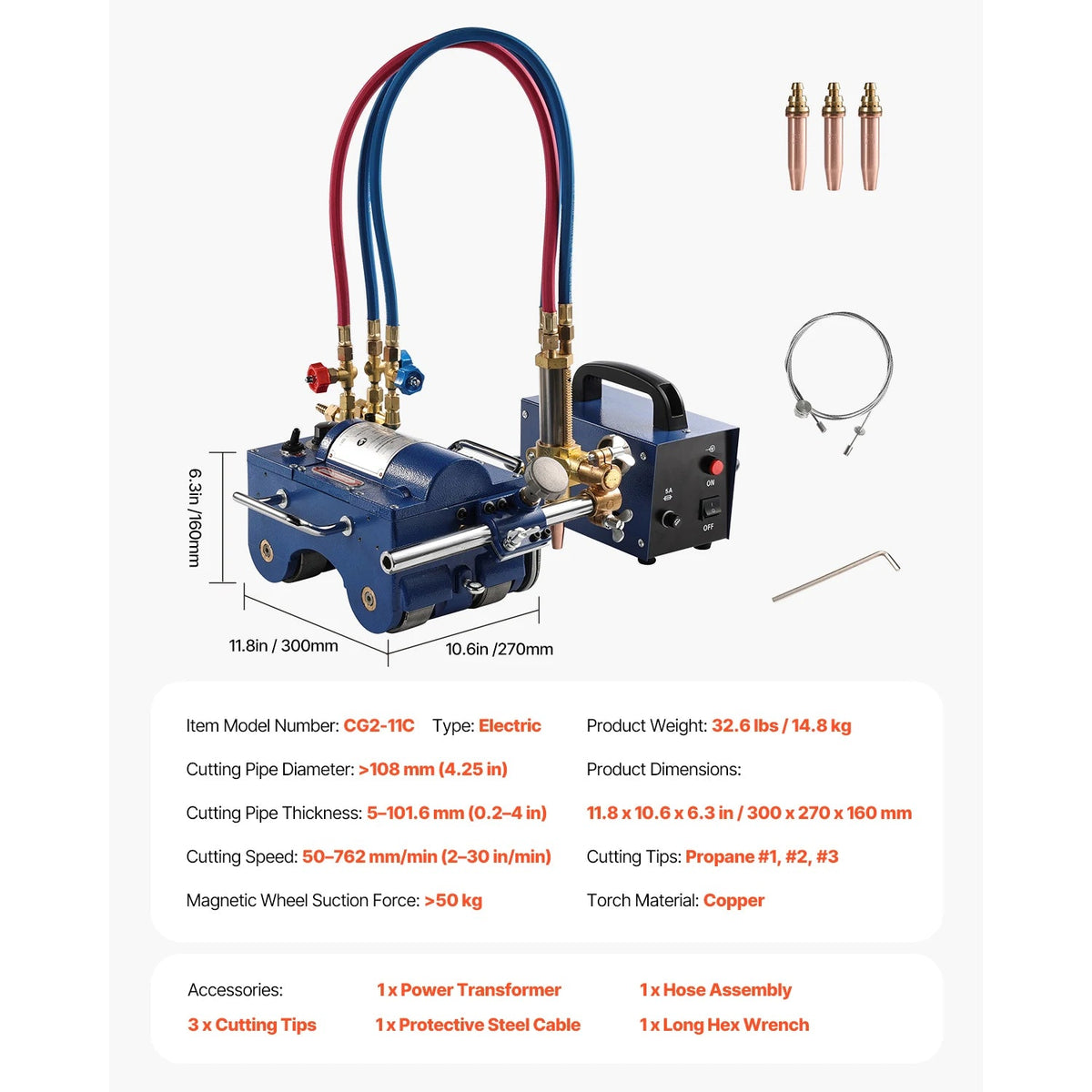 SucceBuy Electromagnetic Gas Pipe Cutting Machine 2"-30"/Min Automatic Beveler for 0.2"-4" Thick Tube Features Adjustable Angles - AMOCARTSucceBuy Electromagnetic Gas Pipe Cutting Machine 2"-30"/Min Automatic Beveler for 0.2"-4" Thick Tube Features Adjustable Angles